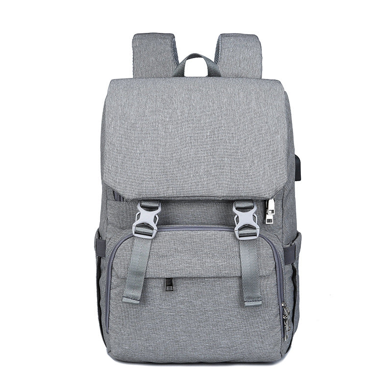 Double shoulder mommy bag multifunctional USB large capacity diaper bag
