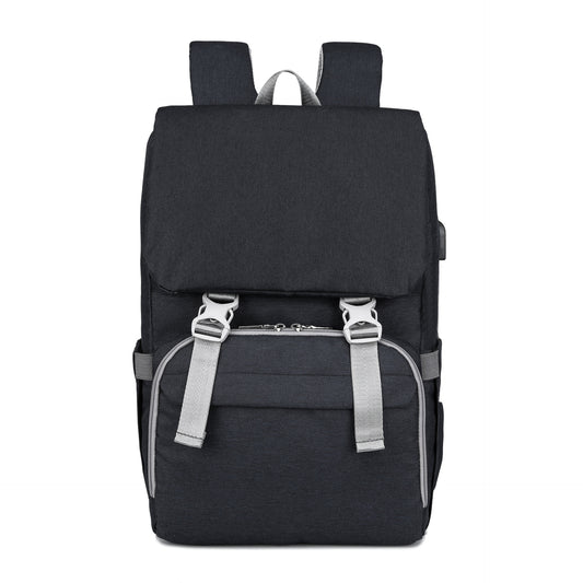 Double shoulder mommy bag multifunctional USB large capacity diaper bag