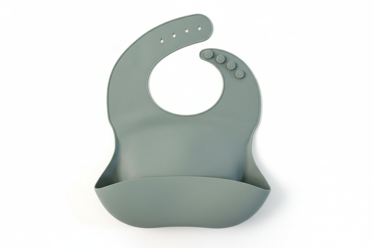 Soft Waterproof Silicone Baby Bib with Food Catcher, Baby Silicone Bib