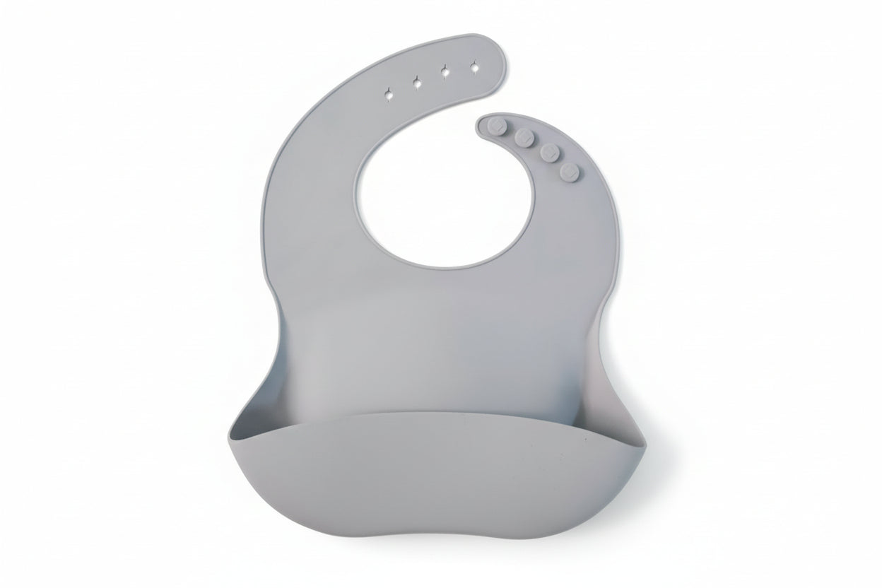 Soft Waterproof Silicone Baby Bib with Food Catcher, Baby Silicone Bib