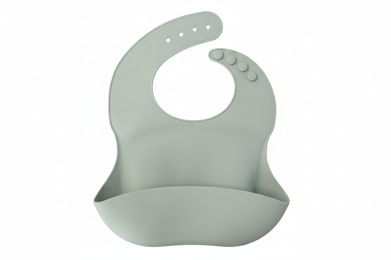 Soft Waterproof Silicone Baby Bib with Food Catcher, Baby Silicone Bib