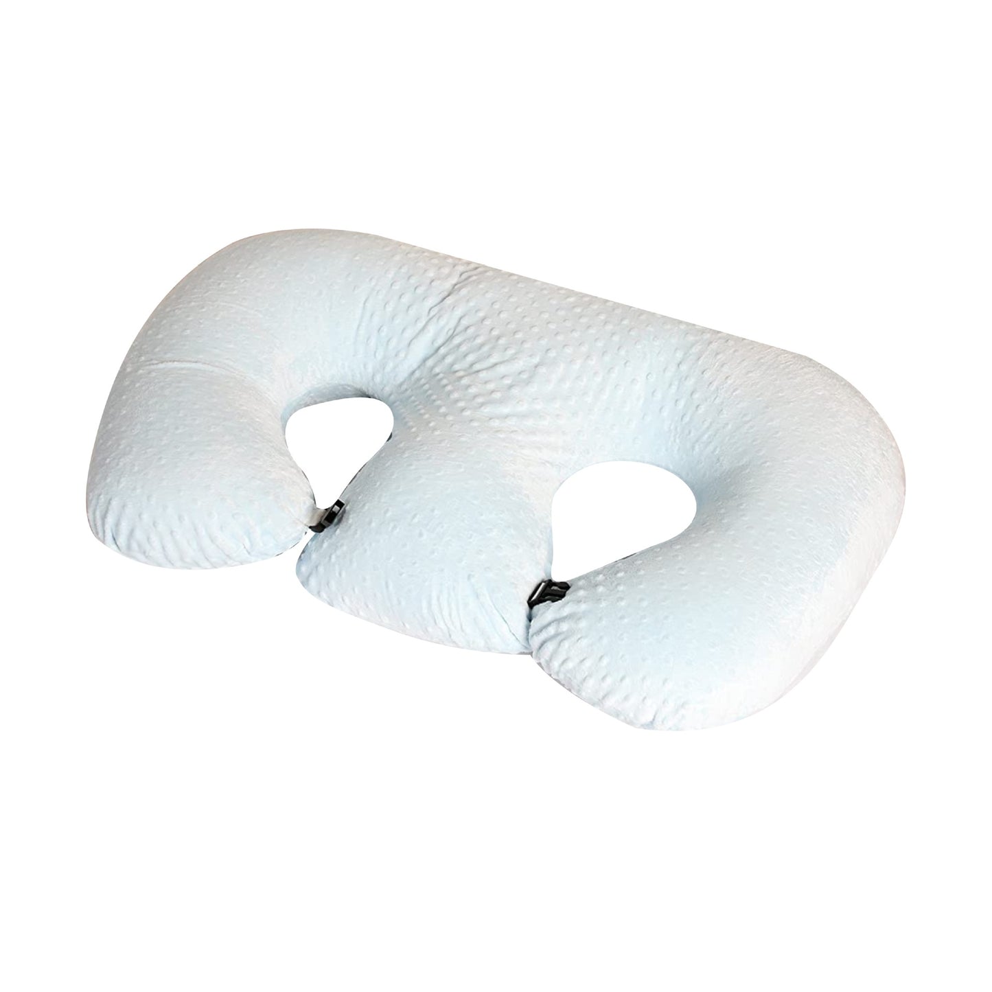 Infant Multifunctional Nursing Pillow Cushion in blue soft fabric, U shape design for supportive breastfeeding.