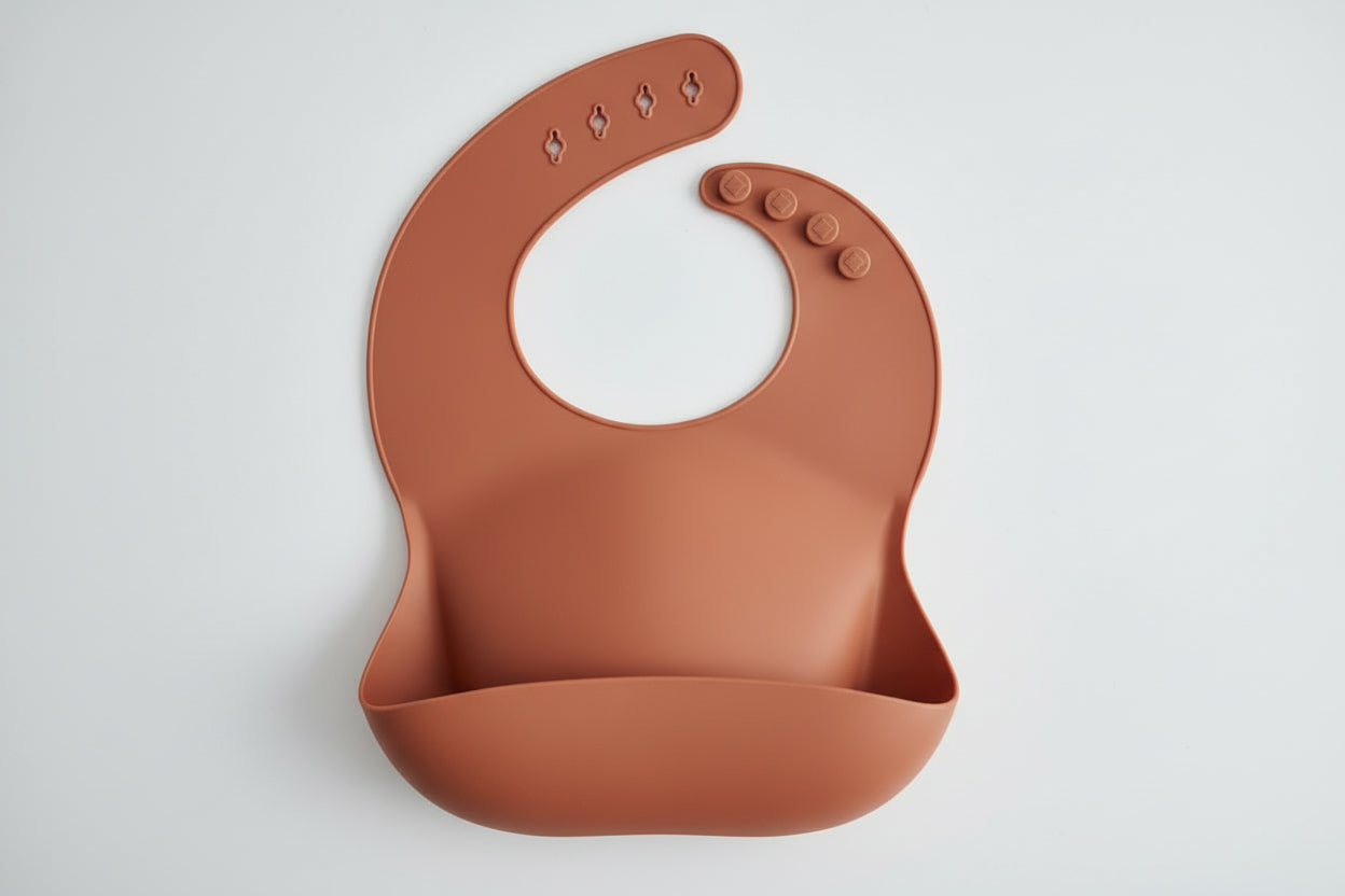 Soft Waterproof Silicone Baby Bib with Food Catcher, Baby Silicone Bib