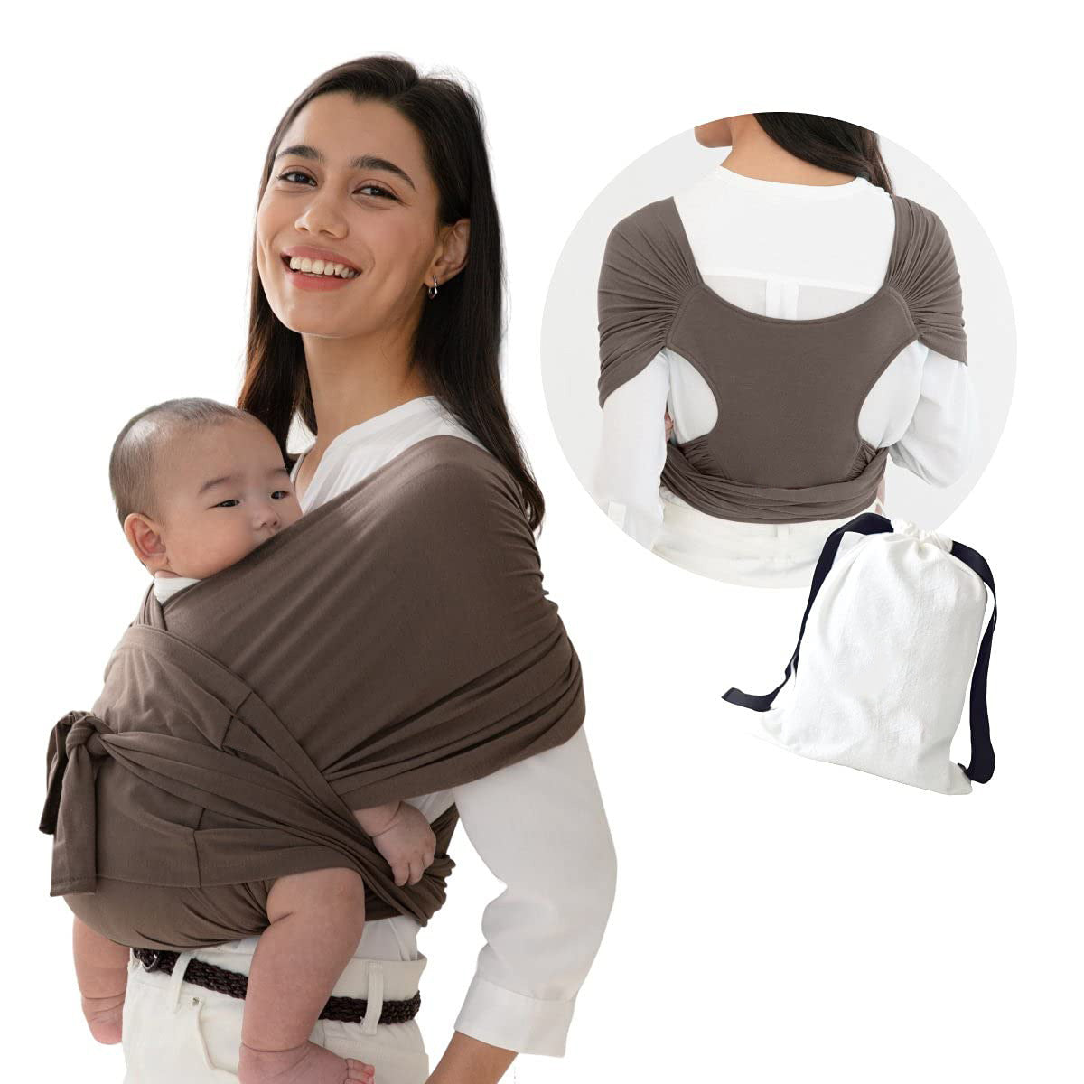 Keep your baby cool and close with our breathable summer cotton cross baby carrier, designed for all-day comfort in colors brown.
