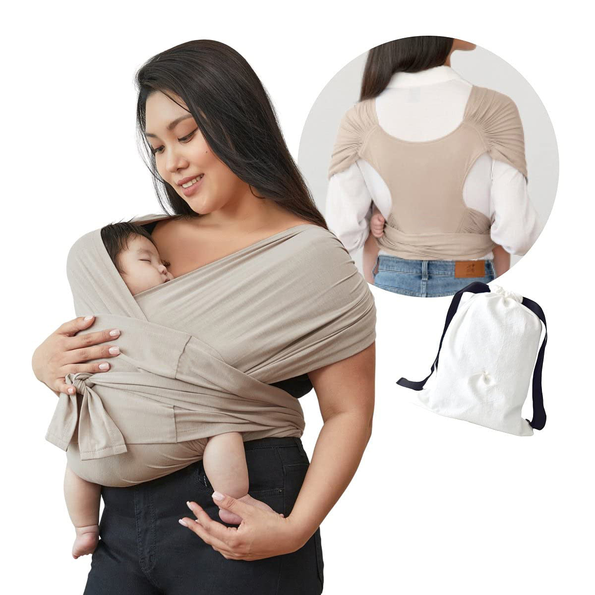 Keep your baby cool and close with our breathable summer cotton cross baby carrier, designed for all-day comfort in colors beige.